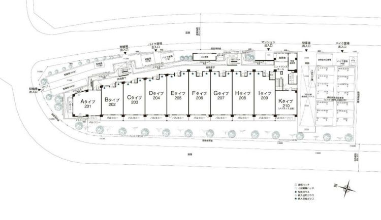 マンション1階敷地配置図